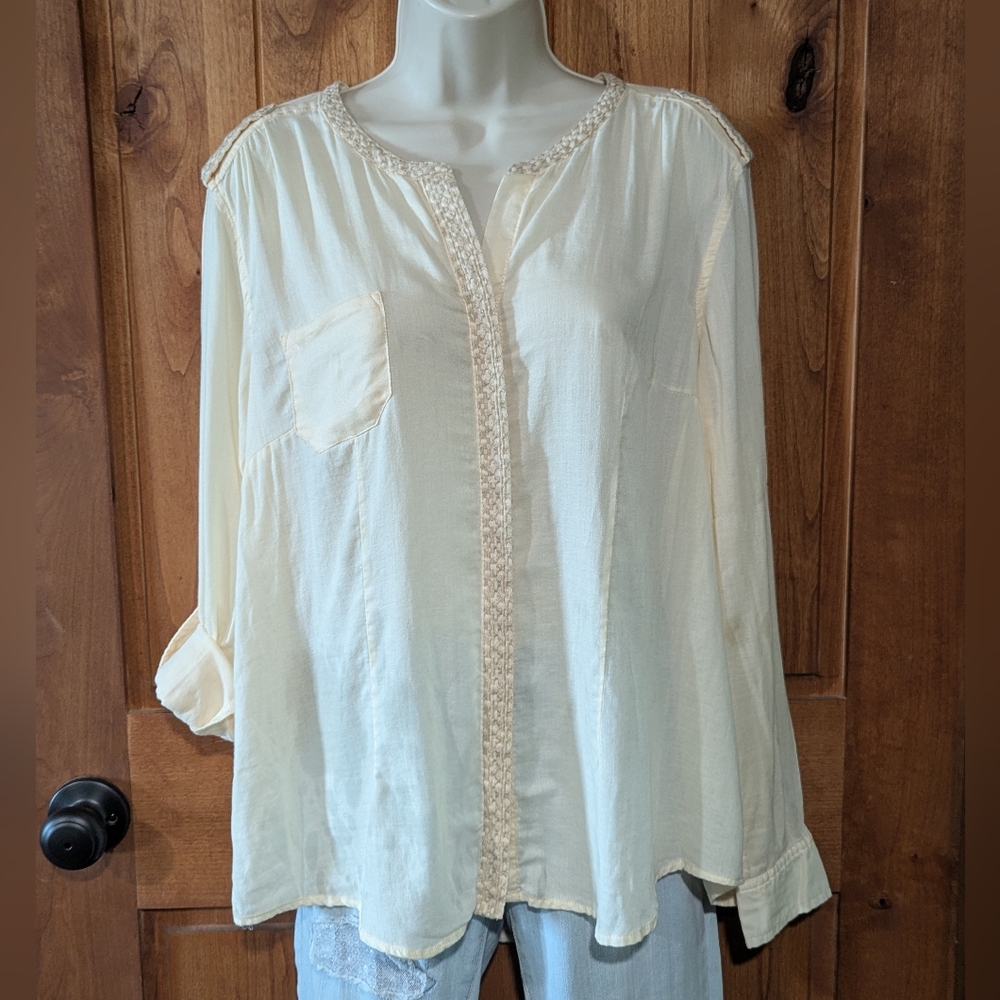 Sonoma Cream‎ Long Sleeve Relaxed Blouse
